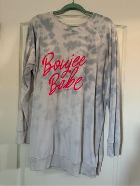 Southern Bliss  Boujee Babe Tie-Dye Sweatshirt - Hot Pink Script size XXL
